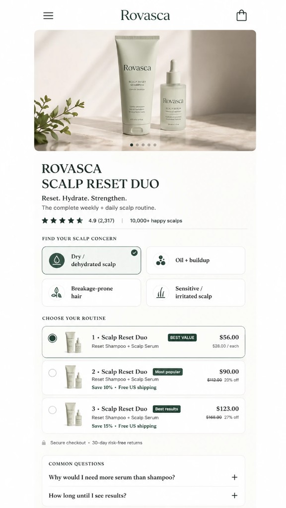 Conversion-focused Shopify product page after redesign